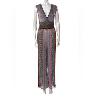 Missoni V-Neck Multicolor Striped Dress